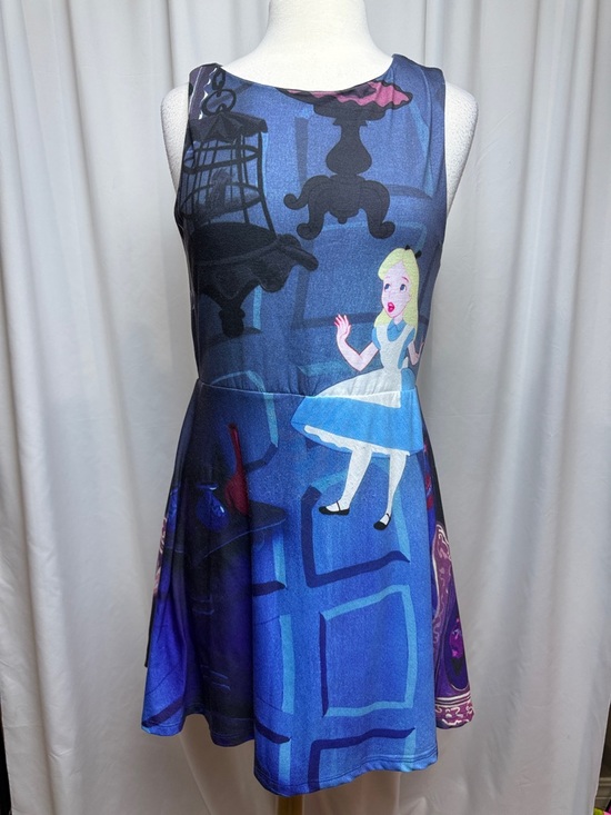 Disney Dresses & Skirts - Disney Alice in Wonderland Illustrated Fit-and-Flare Mini Dress, Large